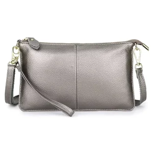 Women’s Genuine Leather Crossbody Phone Purse Bag Cross Body Clutch Purse Shoulder Bag Horizontal Square Messenger Bag for Women