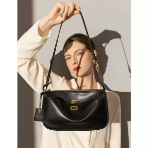 Women’s Genuine Leather Single Strap Shoulder Crossbody Bag Zip Portable Fashion