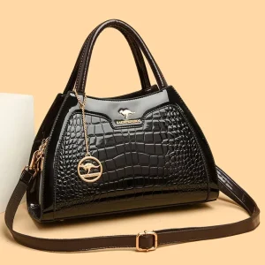Women’s Handbag Multi-Compartment Messenger Shoulder Bag Zipper PU Leather Elegant Lady Clutch