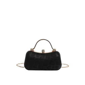 Women’s High Quality Textured Handheld Square Bag Chain Crossbody Bag for Formal Dresses and Evening Events