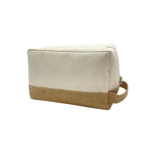 Women’s Large Capacity Natural Cotton Canvas Jute Cosmetic Pouch Custom Logo Zipper Bag for Painting Personalization