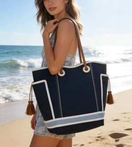 Women’s Large Capacity PU Leather Tote Shoulder Bag Simple Design Zipper Closure Portable Commuting Polyester Lining