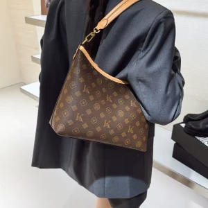 Women’s Large Capacity PU Zipper Underarm Bag New Model High-End Handbag Simple Casual Crossbody Bag Cross-Border Trend
