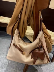 Women’s Large Capacity Soft Mist Texture Casual Shoulder Crossbody Bag Single Strap ZIP Closure Polyester Lining
