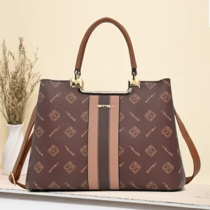 Women’s Light Luxury Retro Handbag Large Capacity All-Match Zipper Shoulder Crossbody Tote Bag Feathers for Commuters