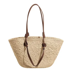 Women’s Luxury Designer Handbag Genuine Fashionable Tote Bag Durable Straw Shoulder Crossbody Single Strap Bag