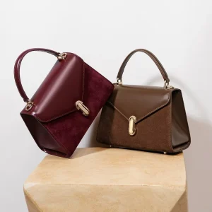 Women’s Luxury Genuine Leather Crossbody Bags Retro Cowhide Button Vintage New Suede Small Handbags for Women