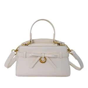 Women’s Mini Handbag Gent Lightweight Vegan PU Bag With Chain Decoration Polyester Lining Cover Closure