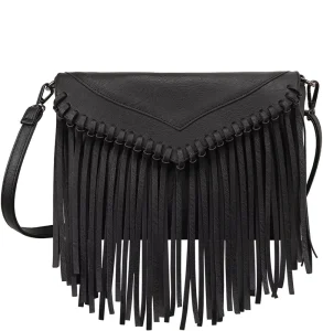 Women’s PU Leather Hobo Fringe Crossbody Tassel Purse Vintage Flap Envelope Handbag Western Sling Shoulder Bag