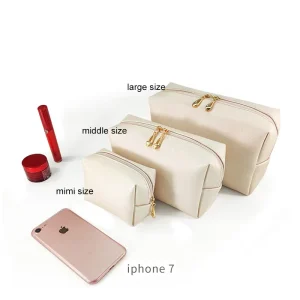 Women’s Premium PU Travel for Toiletry Cosmetic Bag From BSCI Factory Custom Digital Printing for Pink Zipper