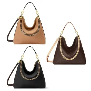 Women’s Shoulder Crossbody Bags Hobo purse Lychee Print Cowhide Chain Genuine Leather Large Capacity Luxury Handbags New Style