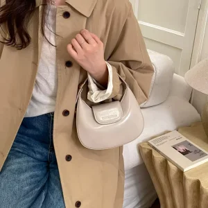 Women’s Shoulder Crossbody Handbag Blondie Series All Seasons Medium Button Closure Single Strap PU Leather