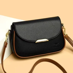 Women’s Simple Fashion Shoulder Crossbody Bag with Zipper Closure Casual Satchel Messenger Bag Phone Purse for Daily Use