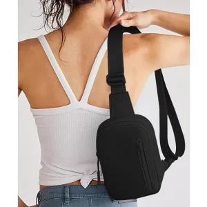 Women’s Single Shoulder Crossbody Bag Small Polyester Waterproof Sports Casual Satchel Chain Chest Bag