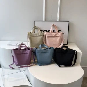 Women’s Small Casual Fashion Crossbody Tote Bag Waterproof Nylon Polyester Lining Open Closure Handbag All Seasons