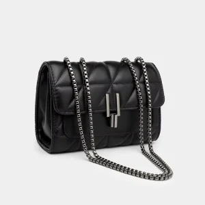 Women’s Small Crossbody Bag Large Capacity PU Leather Lattice Chain Single Shoulder Strap Zipper Card Fashionable