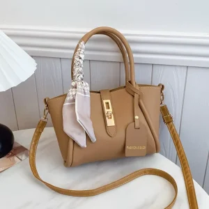 Women’s Soft PU Leather Tote Crossbody Bag Fashionable Daily Shopping and Party Shoulder Bag with Shell Closure Type