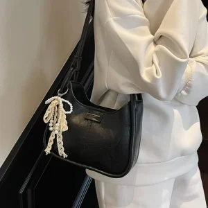 Women’s Spring High end Fashion Small PU Polyester Zipper Shoulder Crossbody Underarm Bag
