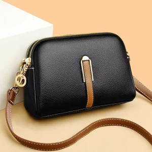 Women’s Spring Summer Korean Style Simple Shoulder Crossbody Small Bag ZIP Single Strap PU Leather Textured Stylish Coin