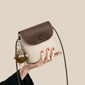 Women’s Spring Summer Single Strap PU Small Size Shoulder Crossbody Commuting Phone Bag Fashionable Stitching