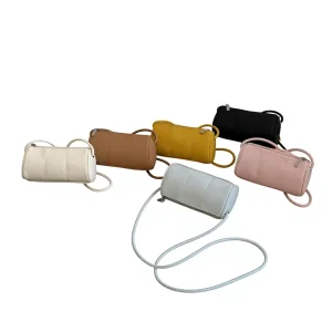 Women’s Summer Crossbody Shoulder Bag Single Strap PU Leather with Zipper Closure Khaki & Blue Pillow Bag
