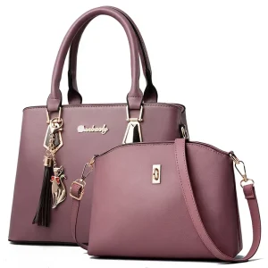 Women’s Summer PU Handbag Fashionable Trendy Zipper Closure Big Size Mother and Child Shoulder Bag