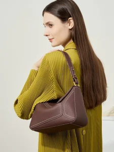 Women’s Top Layer Cowhide Shoulder Bag Urban Minimalist Crossbody Handbag