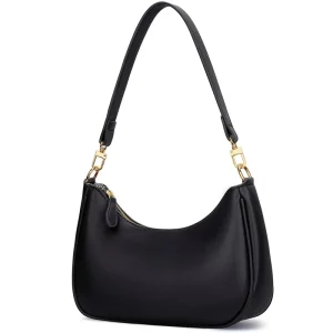 Women’s Trendy Vegan Leather Hobo Handbag Custom Shoulder Clutch Saddle Bag 2 Removable Durable Lightweight Large Capacity
