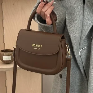 Women’s Vintage Lady PU Handbags New Model Cross border Bags Foreign Trade Bags Fashion Saddle Bags Shoulder