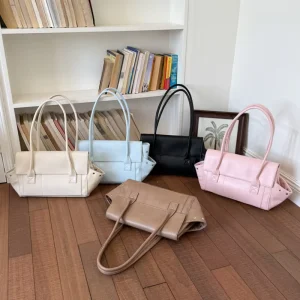 Women’s Waterproof PU Leather Shoulder Crossbody Tote Bag with Polyester Lining Large Capacity Daily Use