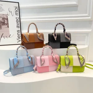 Work Commute Handbag High Textile Elegant Small Square Bag All-match Polyester Shoulder Crossbody Bag