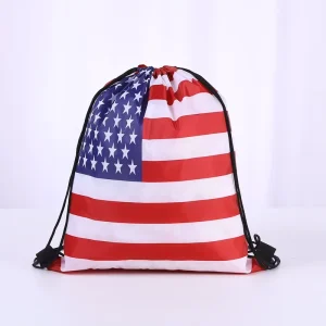 World Soccer Event UK National Flag Bags Waterproof Nylon Polyester Drawstring Sportpacks Foldable Tote Bags with Custom Logo