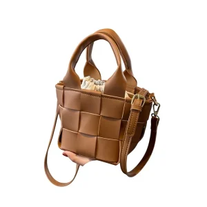 Woven Women’s Small Single Zip Unique Niche Design Ladies Shoulder Crossbody Handbag Retro