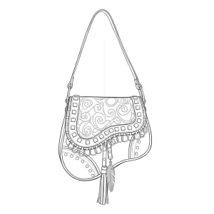 Xinzirain Custom Asymmetric Geometric Pattern Handbag Bohemian Fringe Tassel Decorative Rivets Crossbody Shoulder Bag Women Chic