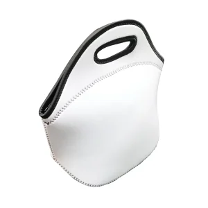 Zippered Large Capacity Lunch Box Bag Reusable Insulated Waterproof Sublimation Blank White Neoprene Lunch Tote Bag