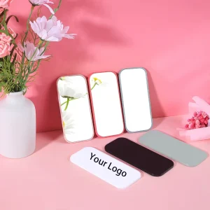 Zonyin Portable Handheld Square Cosmetic Makeup Mirror Plastic+Glass Travel Pocket Personalized Small Mirror