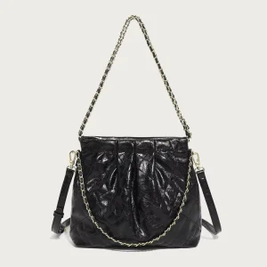 style Pu Chain Bag Two Straps Large capacity Trash-bag Style Crossbody Bag Spring summer New Arrival Fashionable